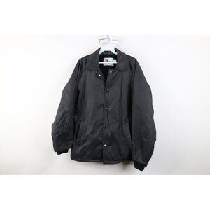 Vintage 70s Streetwear Mens Medium Fleece Lined Coach Coaches Jacket Black USA